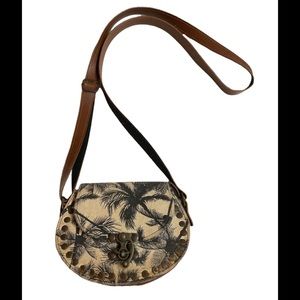 Leather & Fabric Cross-Body Bag